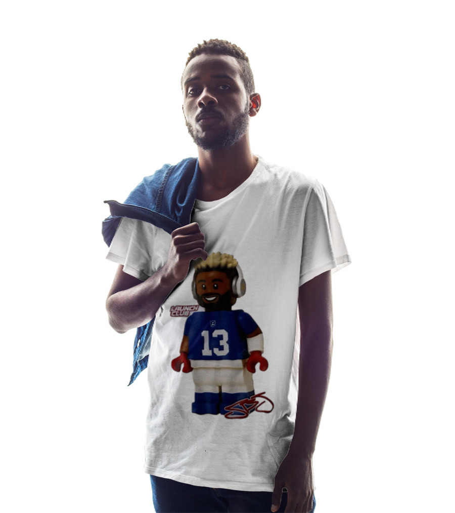 New York Giants Odell Beckham Jr. 13 Lego Figure Launch Club T-Shirt