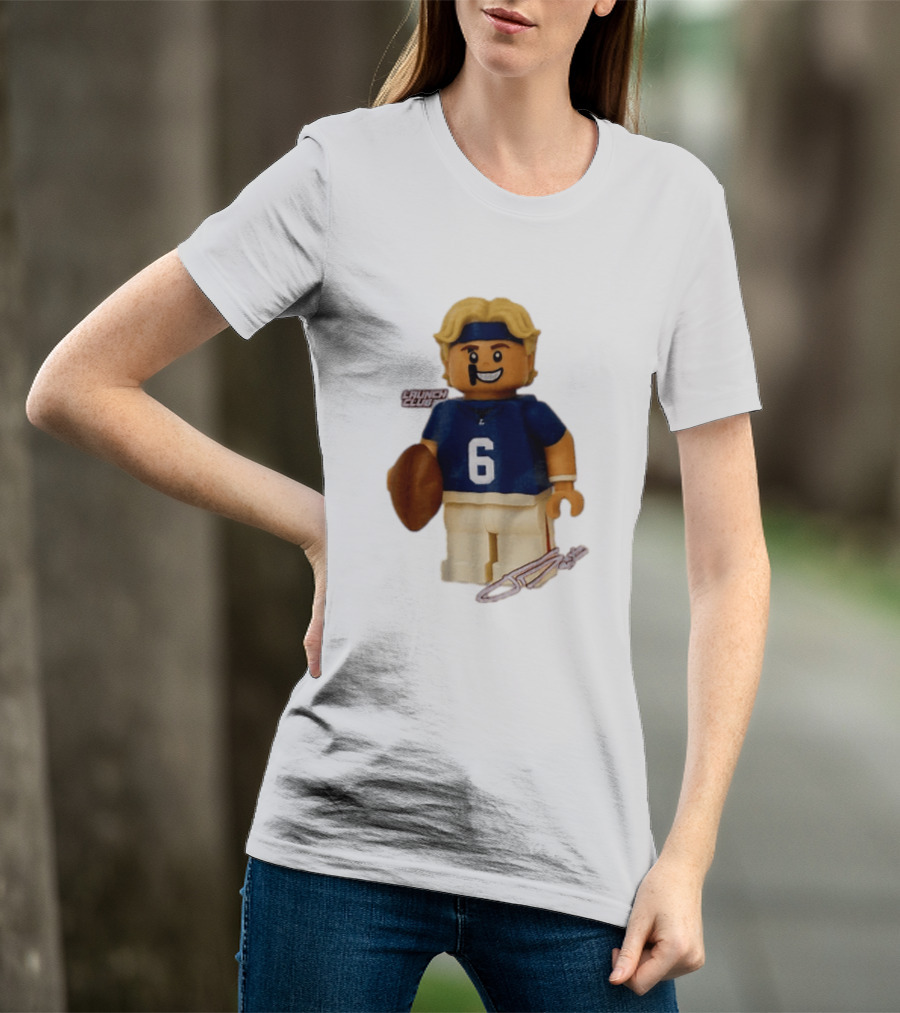 New York Giants Quarterback Jaxson Dart Lego Launch Club 6 Football Cartoon T-Shirt