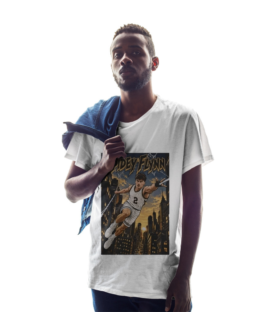 Spidey Flynn Basketball Superhero City Skyline Action T-Shirt