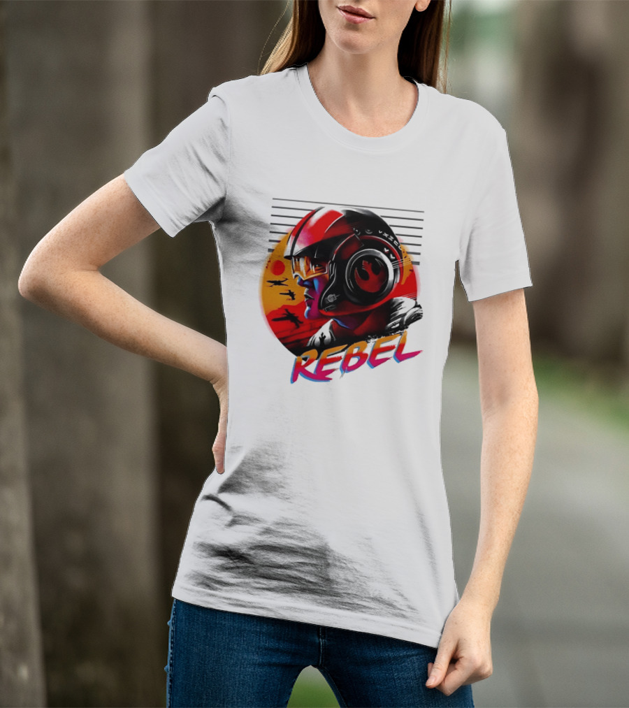 Star Wars Rebel Pilot Helmet Sunset Sci Fi Rebel T-Shirt