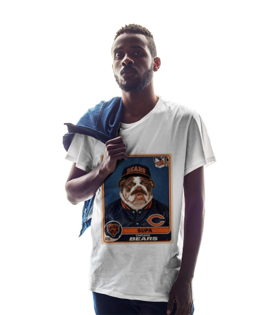Supa Chicago Bears Football Trading Card Bulldog ATH T-Shirt