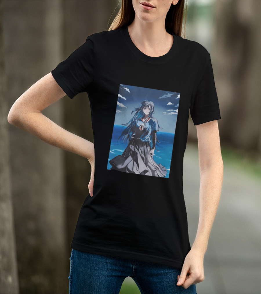 Anime Girl Japan National Football Team JFA Samurai Ocean Scene T-Shirt