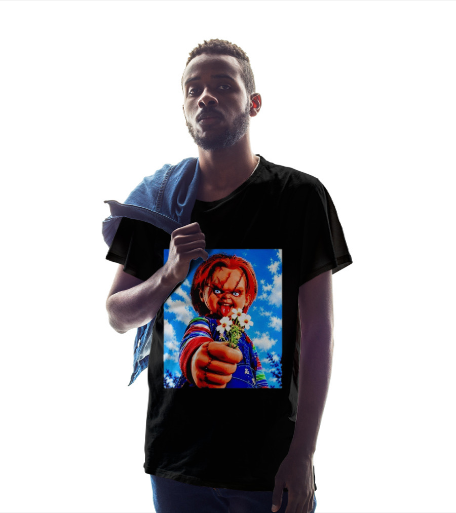 Chucky Child's Play Horror Movie Flowers Gesture T-Shirt