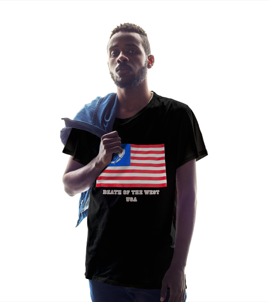 Death Of The West USA Flag Hockey Mask And Crossbones 6 T-Shirt