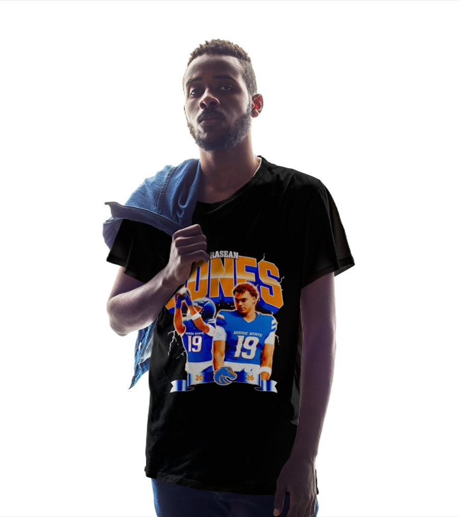 Rasean Jones Boise State Football 2026 Electric Blue Broncos T-Shirt