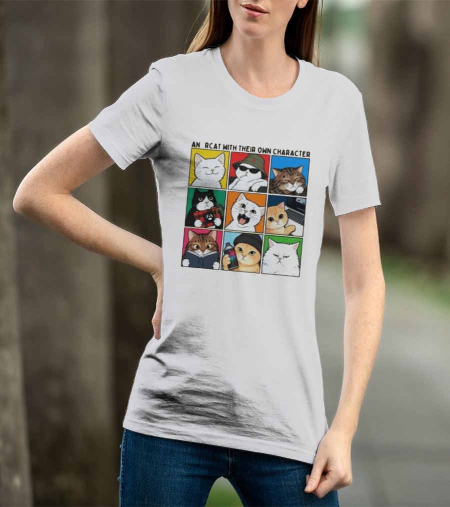 AN RCAT WITH THEIR OWN CHARACTER Cat Collage T-Shirt
