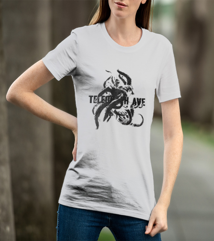 Telegraph Ave Giant Octopus Attacking Sailor Halftone T-Shirt