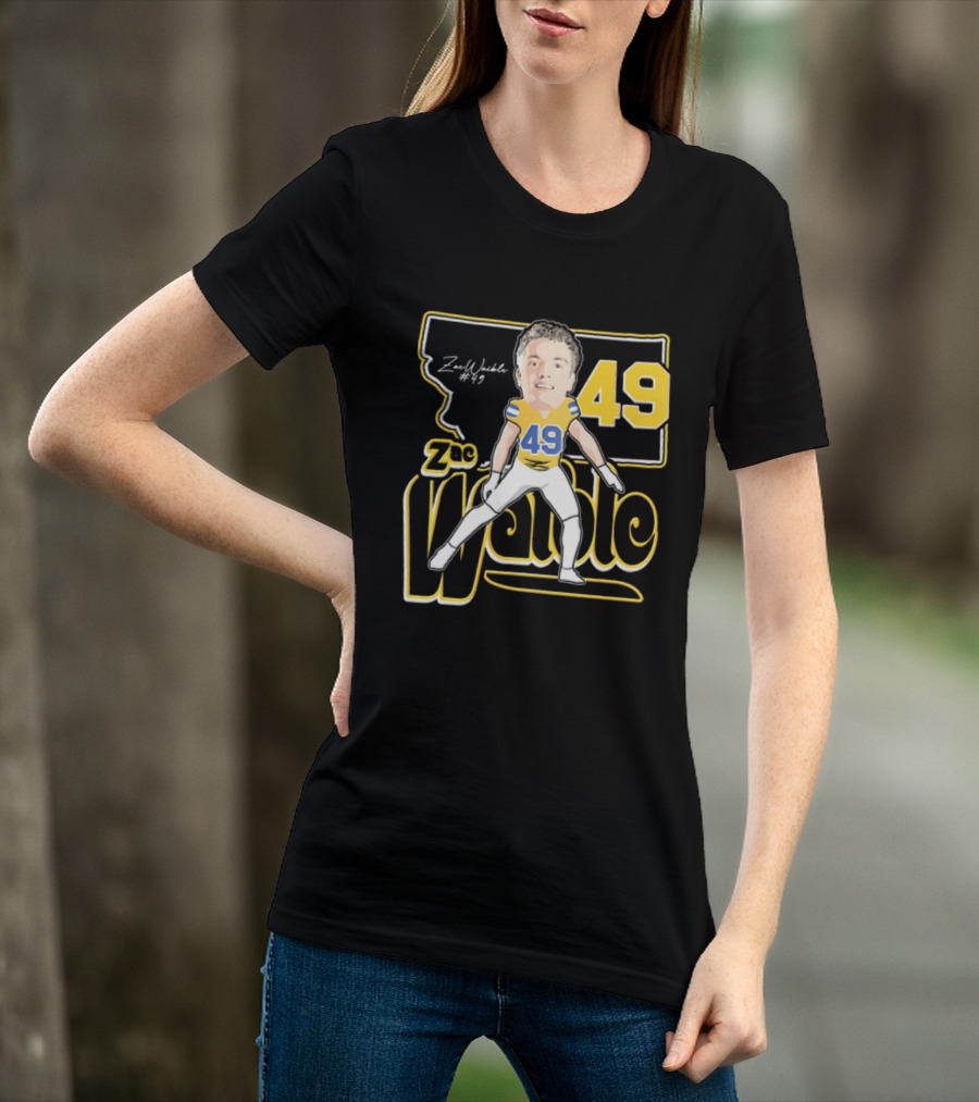 Zac Waible 49 Montana State Bobcats Football Caricature T-Shirt