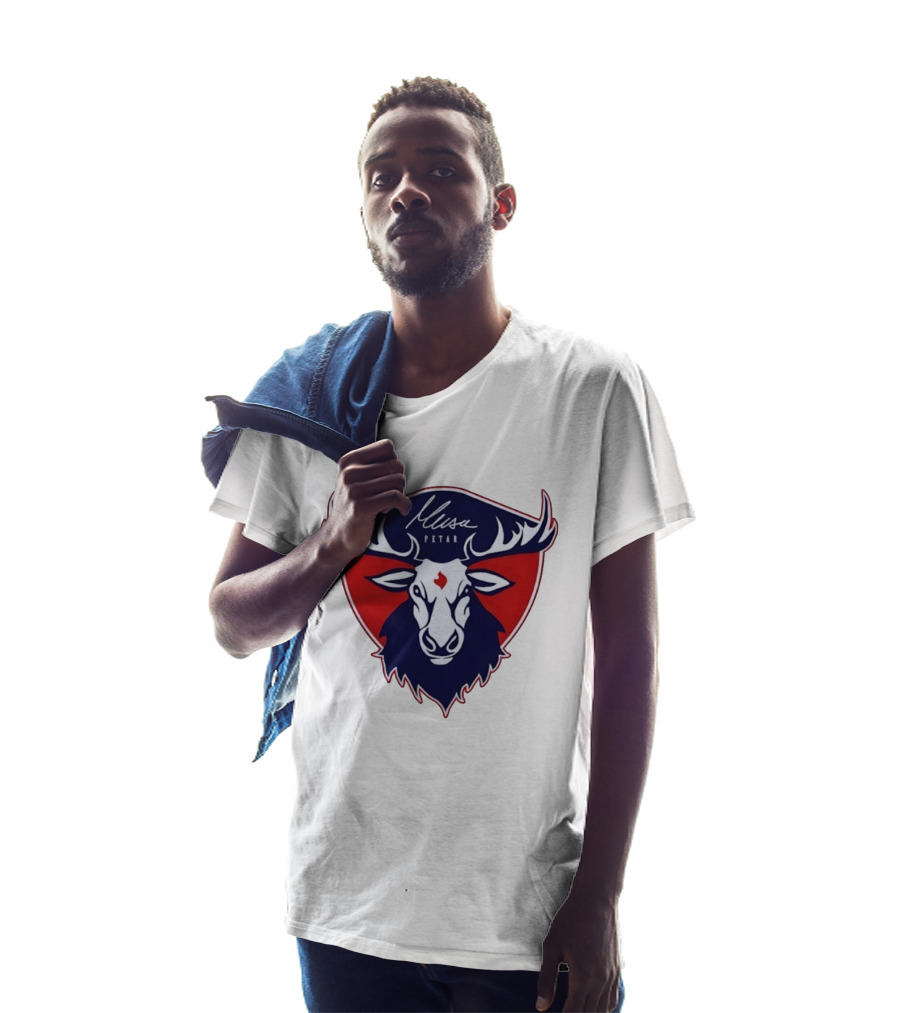 Musa Petar Moose Shield Animal Crest T-Shirt