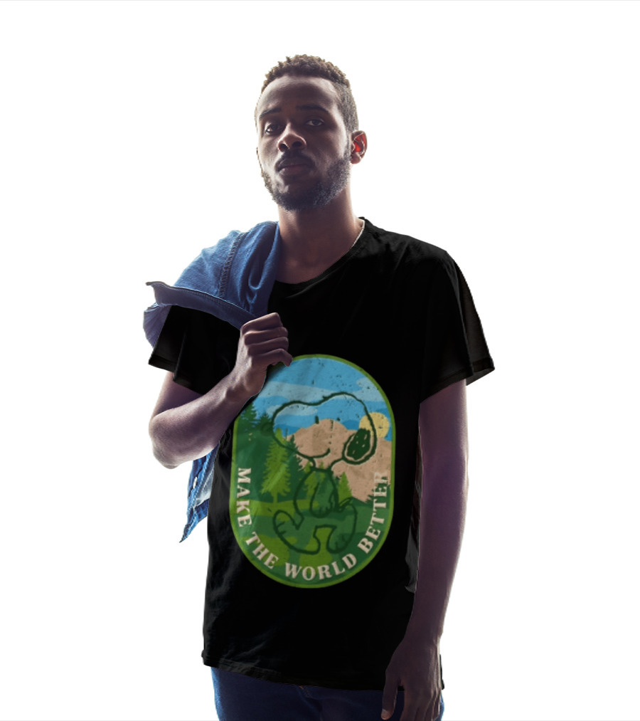 Snoopy Make The World Better Mountain Forest Retro Peanuts T-Shirt