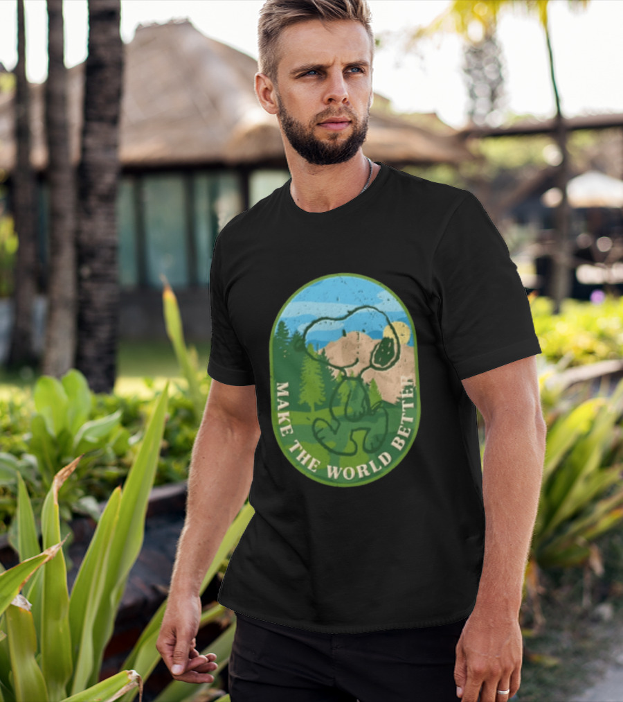 Snoopy Make The World Better Mountain Forest Retro Peanuts T-Shirt