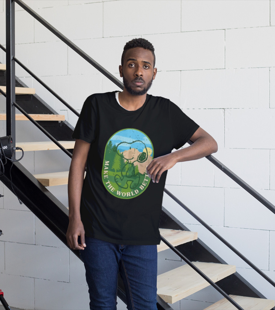 Snoopy Make The World Better Mountain Forest Retro Peanuts T-Shirt