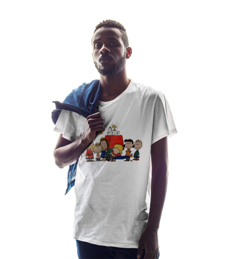 Peanuts Happiness Is Being One Of The Gang Snoopy Doghouse Schroeder Toy Piano Charles Schulz Cartoon T-Shirt