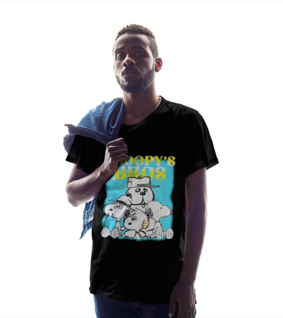 Snoopys Bros Cartoon Dogs Sparkles Blue Bootleg T-Shirt