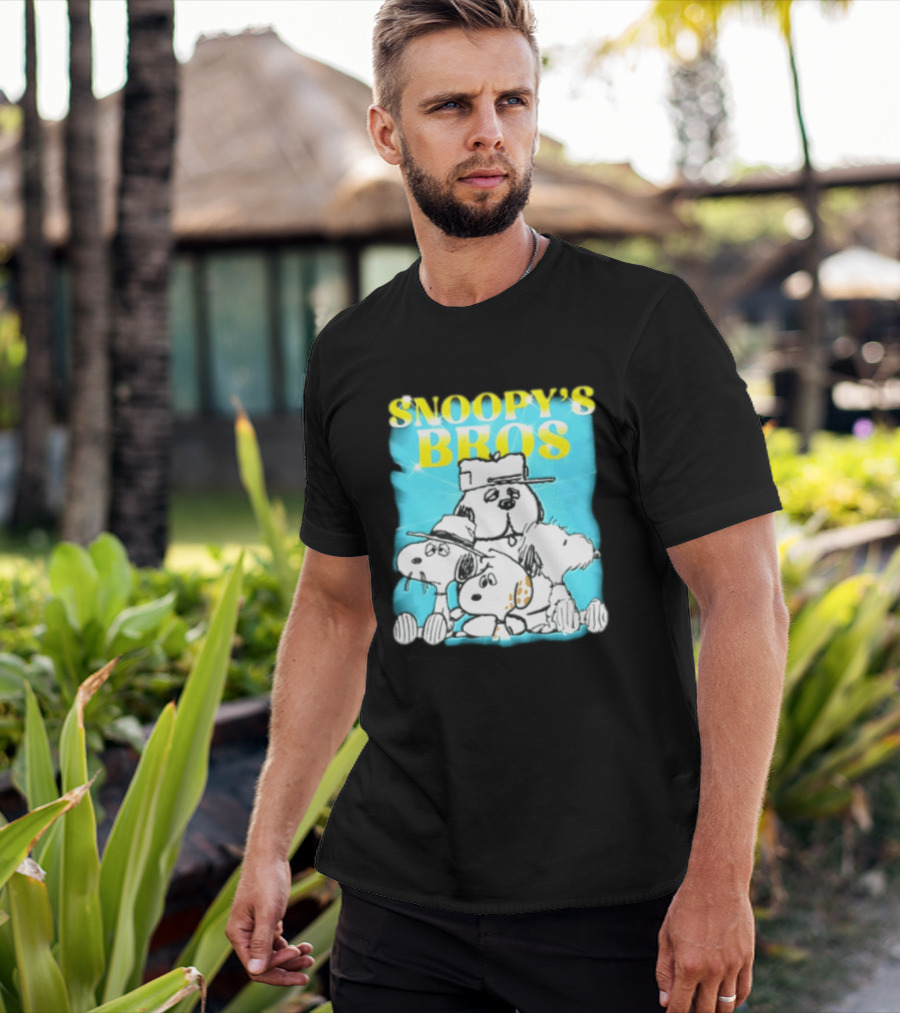 Snoopys Bros Cartoon Dogs Sparkles Blue Bootleg T-Shirt