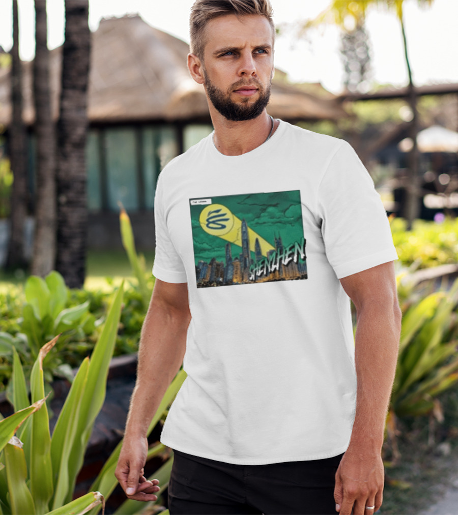 Stephen Curry Li Ning X Curry China Tour Shenzhen City Skyline Spotlight T-Shirt