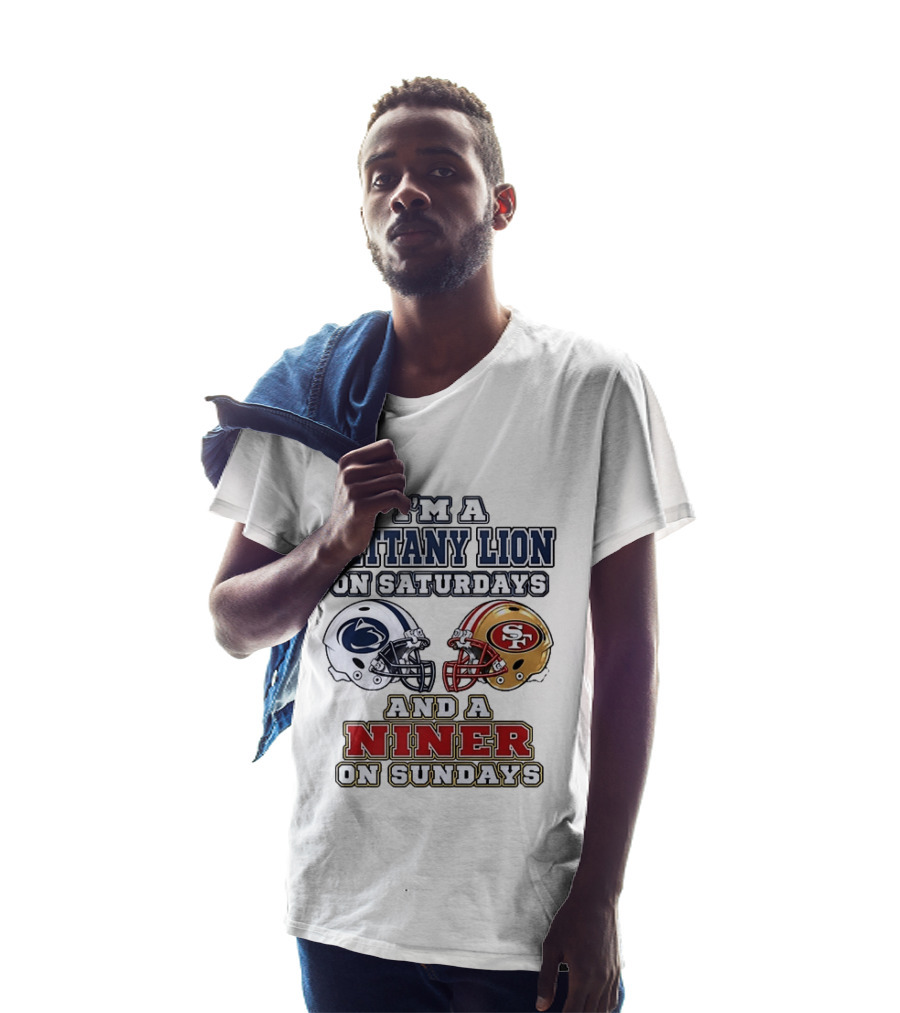I'm A Nittany Lion On Saturdays And A Niner On Sundays Football Helmets T-Shirt