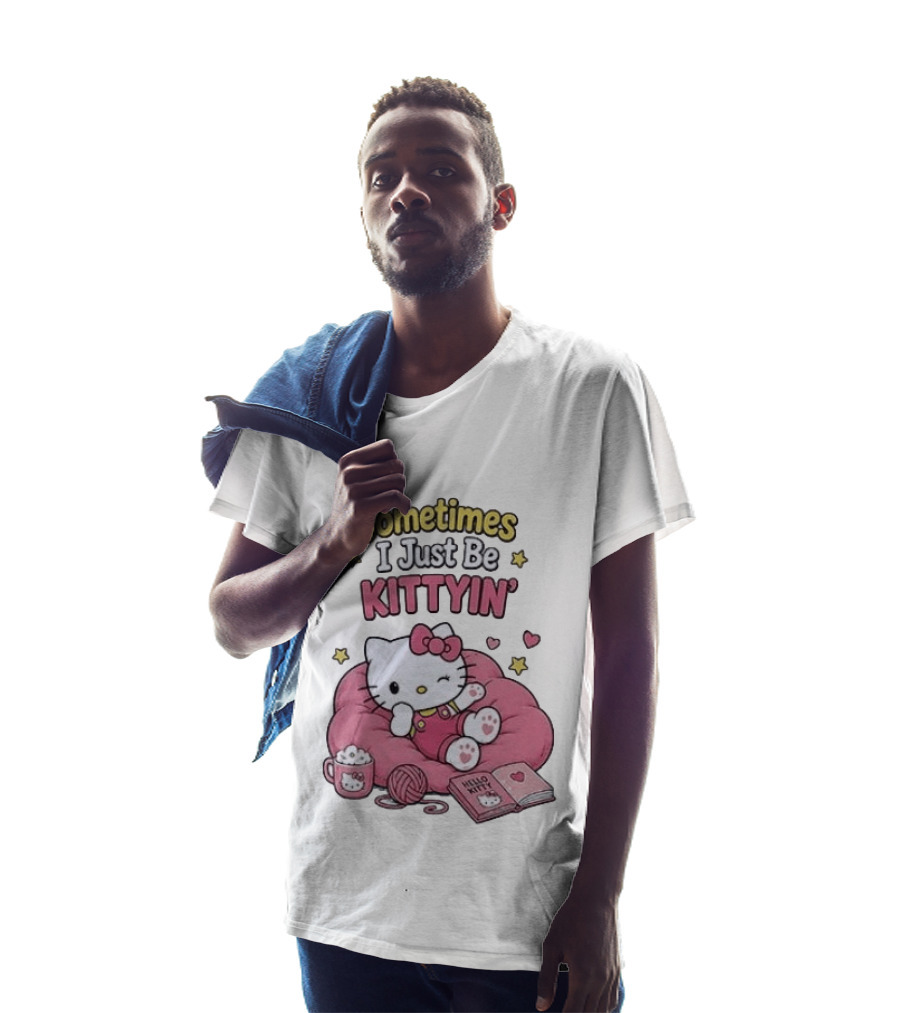 Hello Kitty Sometimes I Just Be Kittyin' Relaxing With Stars And Cozy T-Shirt