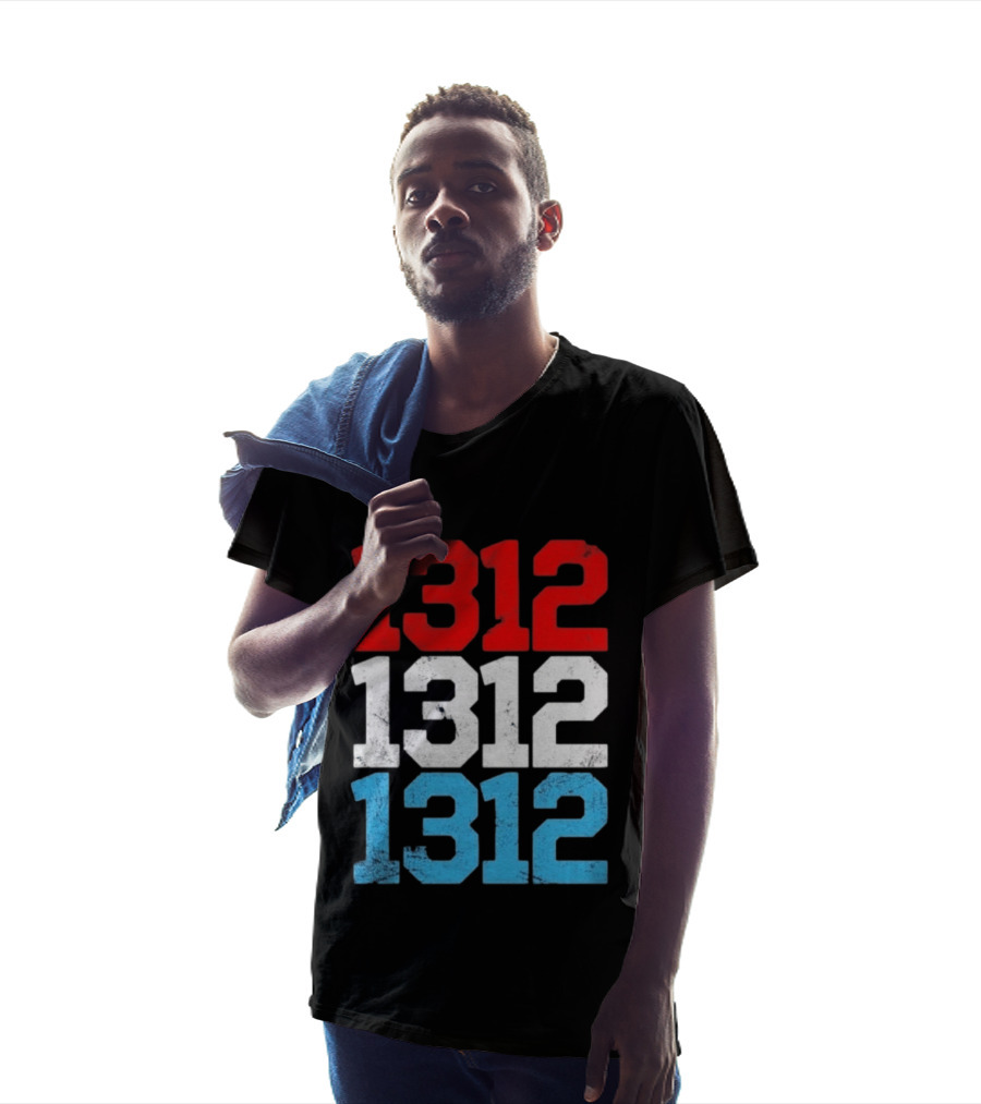 1312 ACAB Distressed Protest Red White Blue Stacked T-Shirt