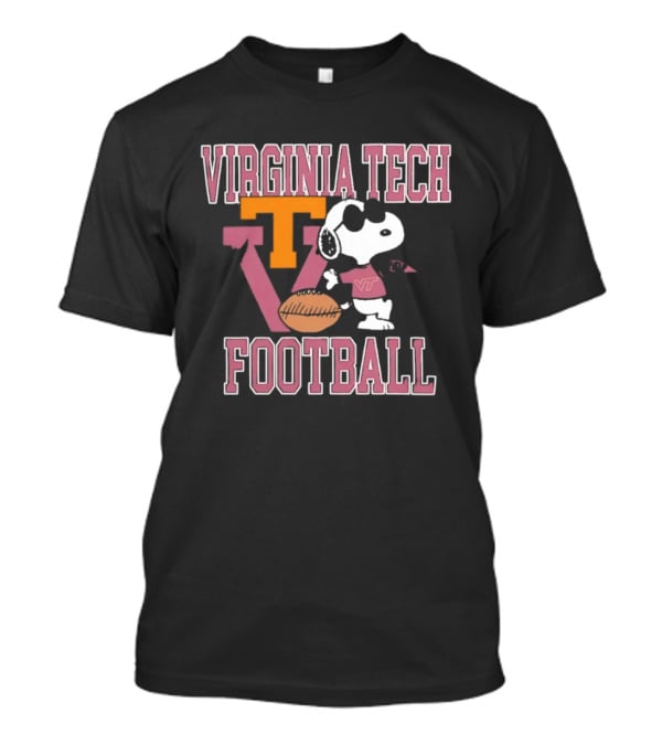 Virginia Tech Football Snoopy Let's Go Hokies T-Shirt