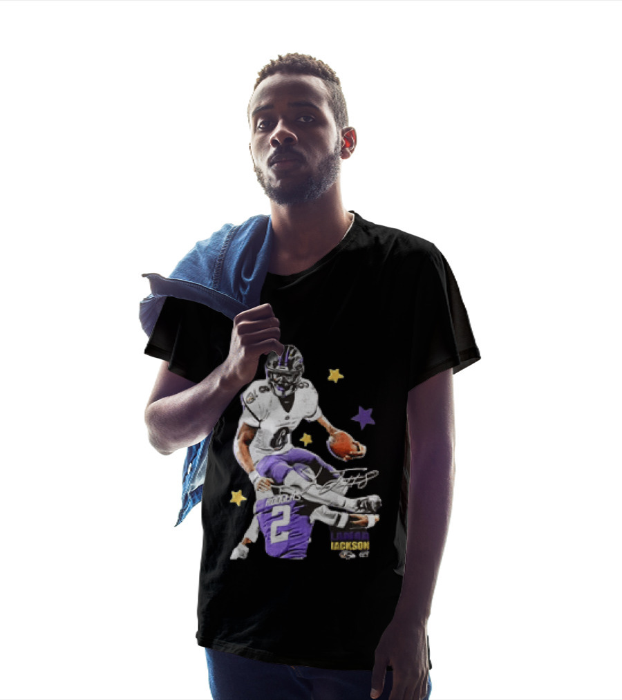 Lamar Jackson Baltimore Ravens Stars Rodgers 2 NFL T-Shirt