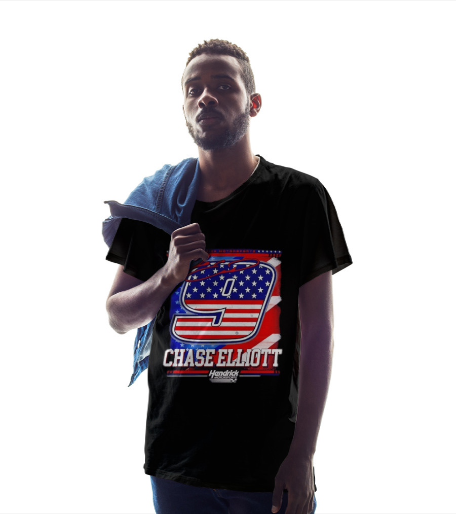 Chase Elliott 9 Hendrick Motorsports American Flag Racing T-Shirt