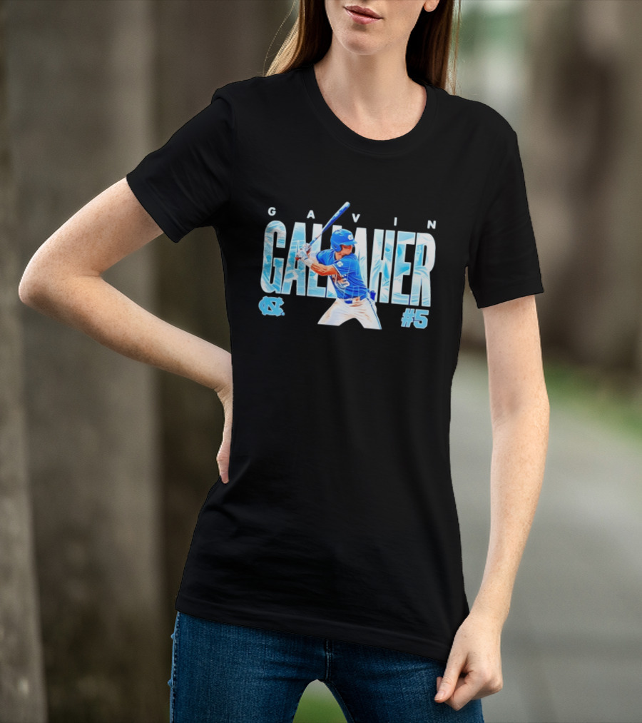 Gavin Gallaher #5 University Of North Carolina Tar Heels NCAA Baseball Player T-Shirt