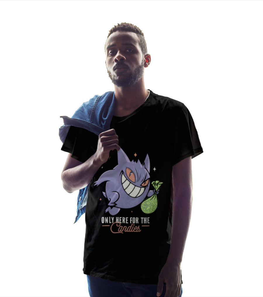 Gengar Only Here For The Candies Halloween Fun T-Shirt