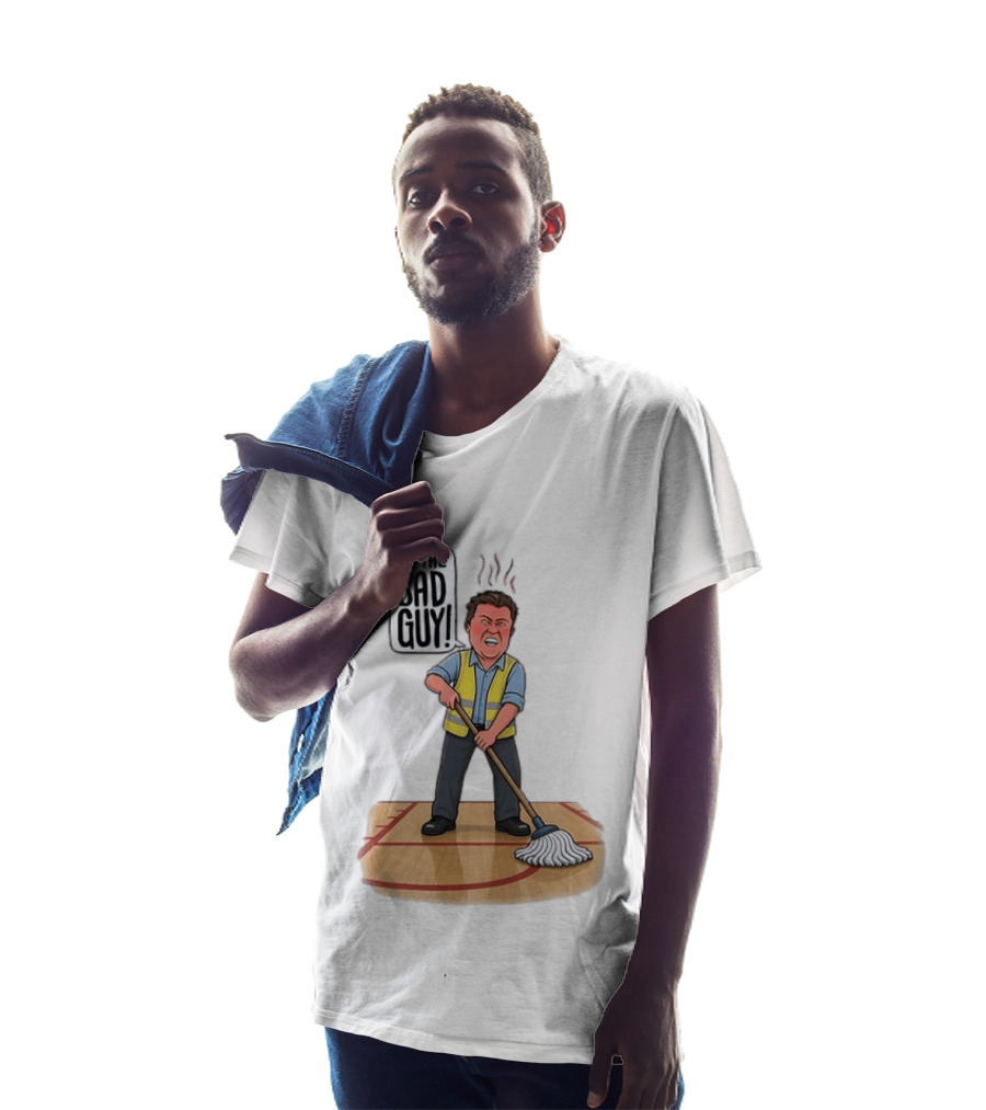 I'm The Bad Guy Janitor Cartoon Mopping Basketball Court T-Shirt