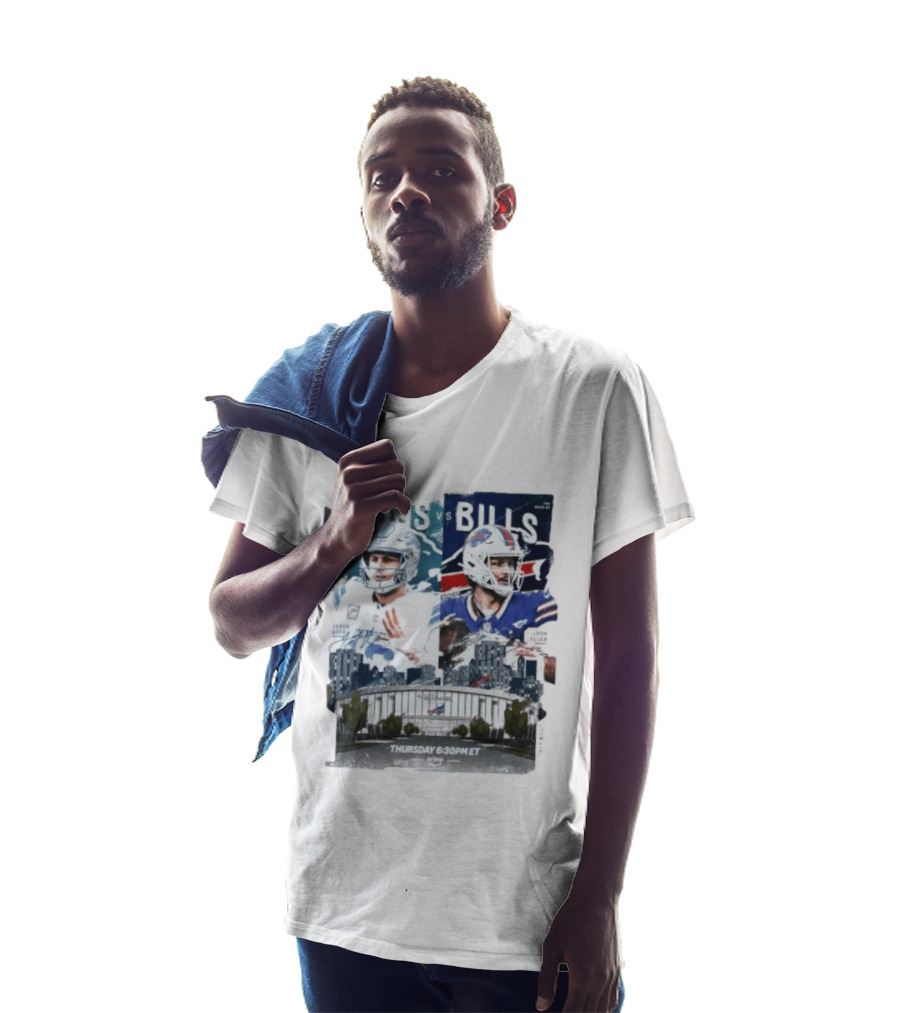 Jared Goff Detroit Lions Vs Josh Allen Buffalo Bills Thursday Night Football Week 02 6:30 PM ET T-Shirt