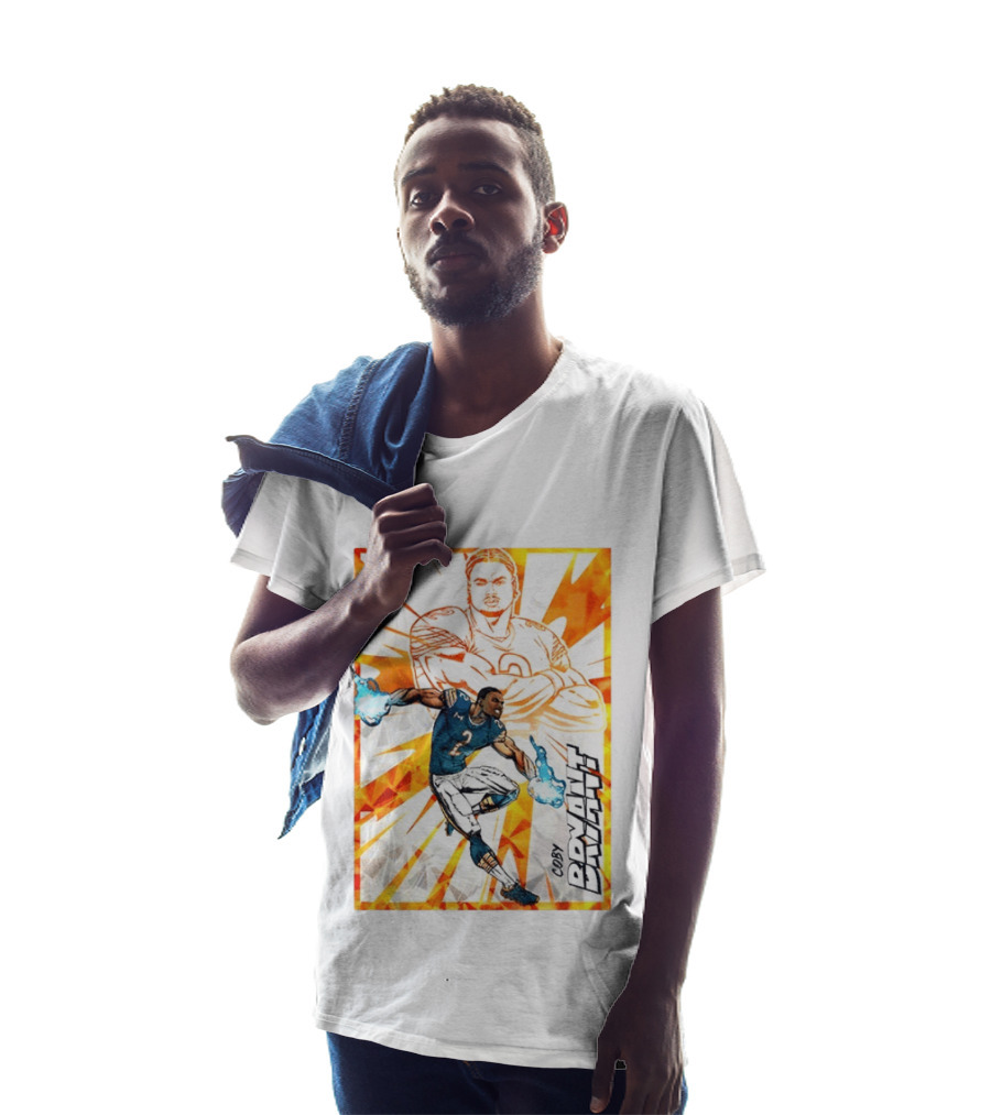 Coby Bryant Seattle Seahawks Football Card Dynamic Illustration With Chicago Bears T-Shirt