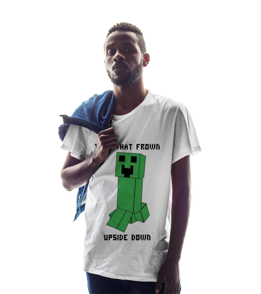 Creeper Turn That Frown Upside Down Gaming Block T-Shirt