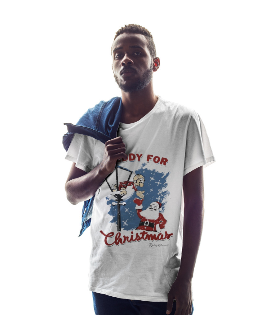 Reddy Kilowatt Reddy For Christmas Holiday Cheer Santa Lamp Post T-Shirt