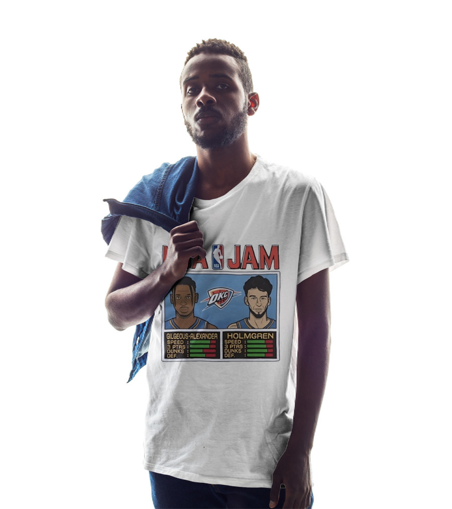 NBA Jam Shai Gilgeous Alexander Chet Holmgren OKC Thunder Stats T-Shirt