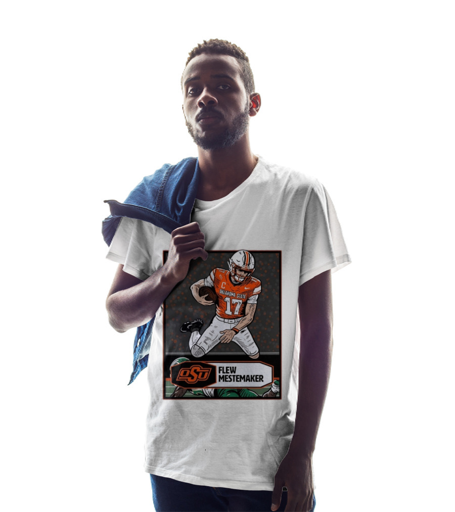 Oklahoma State Cowboys Flew Mestemaker 17 College Football Player Card T-Shirt