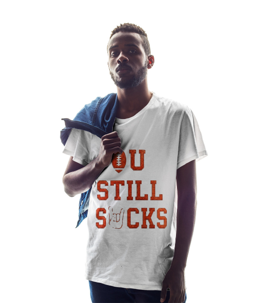 OU Still Sucks College Football Rivalry Football Motif T-Shirt