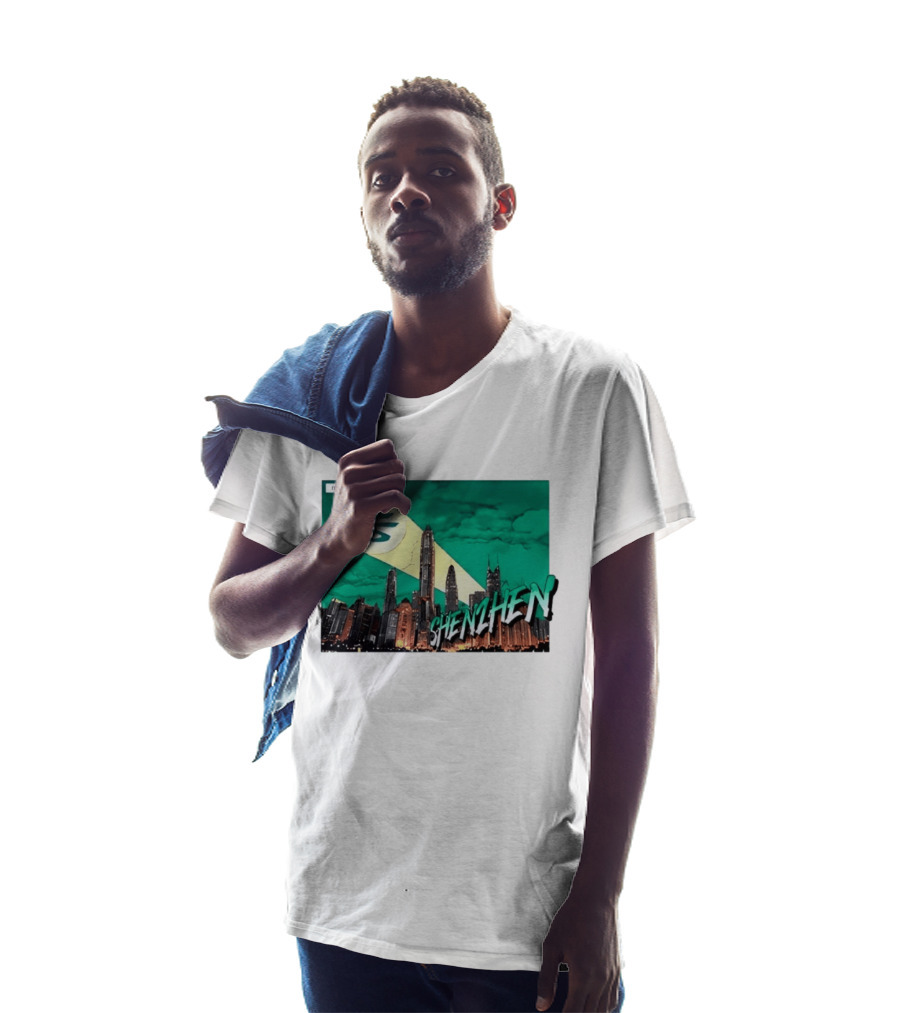 Shenzhen City Skyline With Illuminated Beacon And Clouds T-Shirt