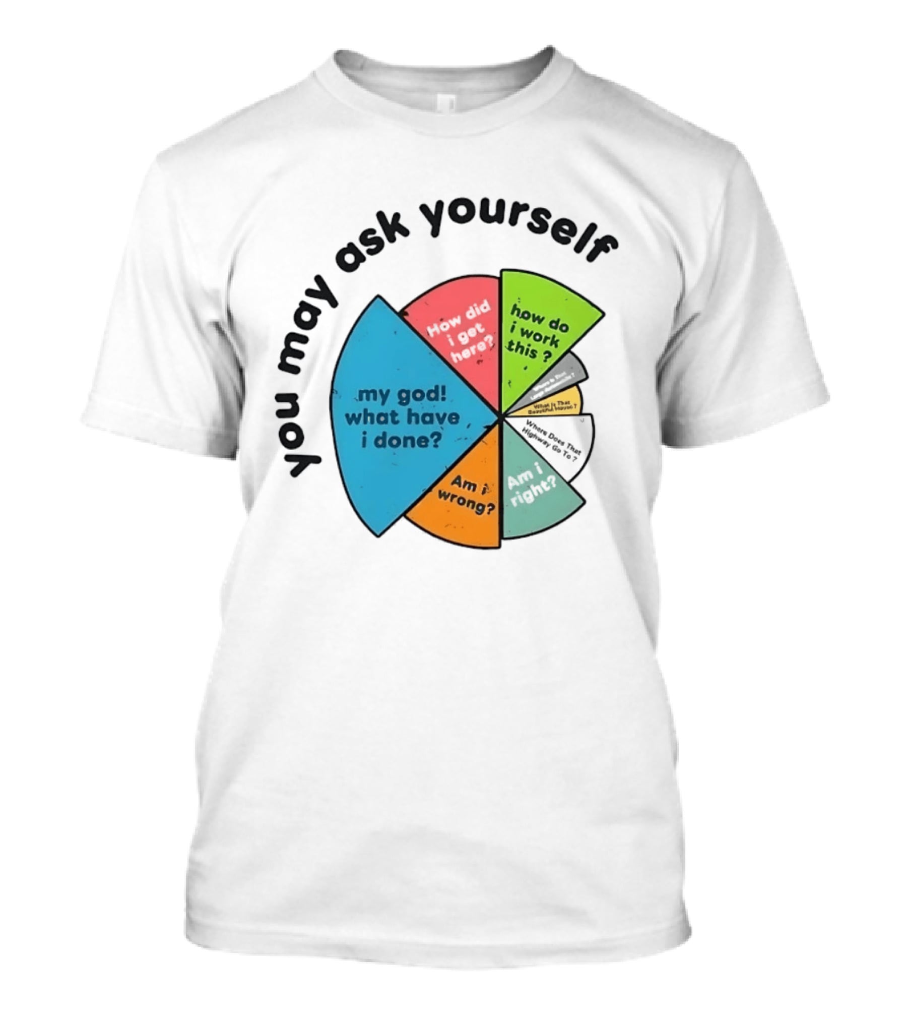 You May Ask Yourself My God What Have I Done How Do I Work This Pie Chart T-Shirt