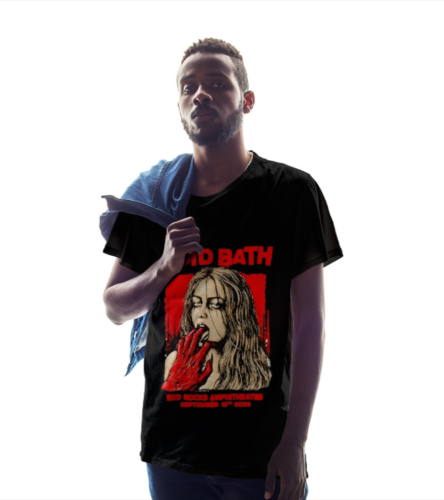 Acid Bath Red Rocks Amphitheatre September 15th 2026 Graphic With Distressed Woman And Hand T-Shirt