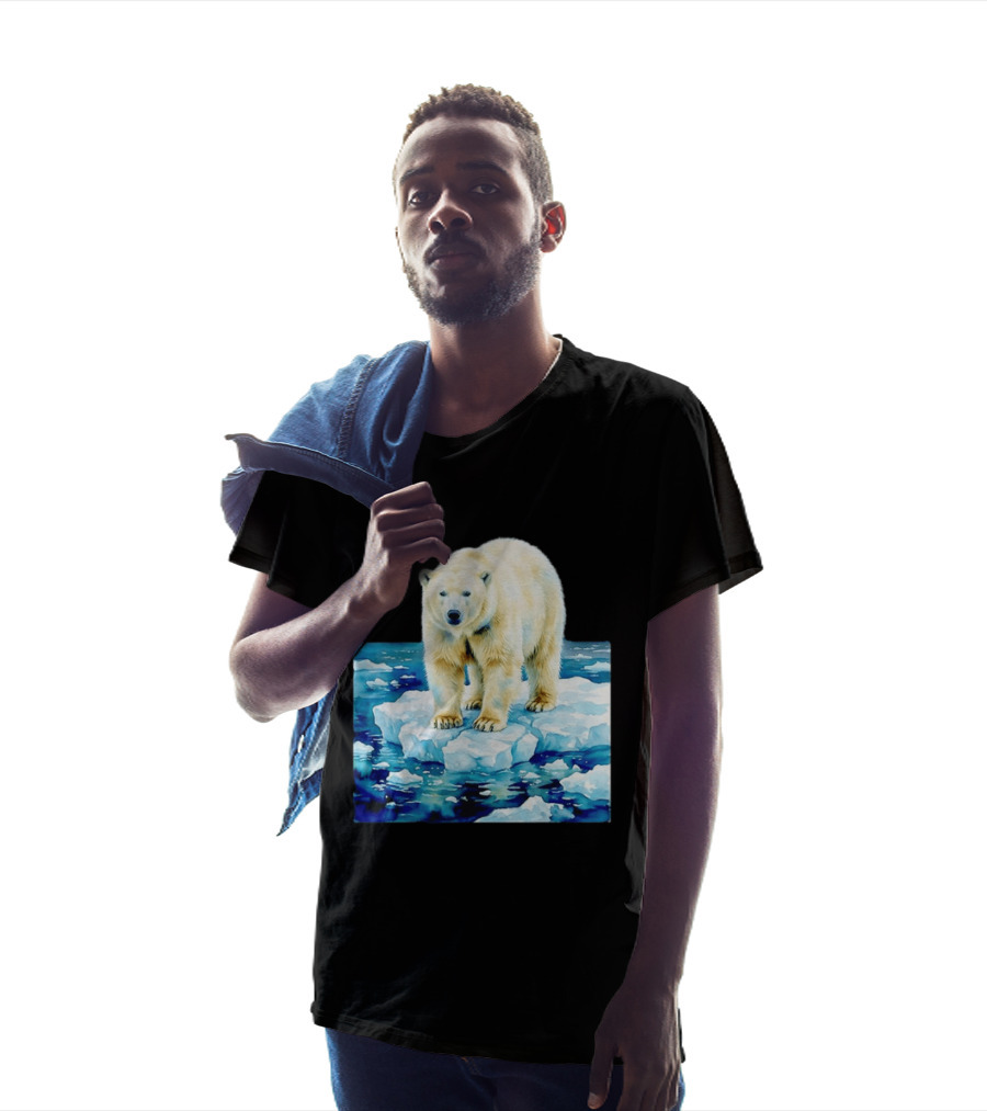 Majestic Polar Bear On Melting Iceberg Arctic Wildlife Scene T-Shirt