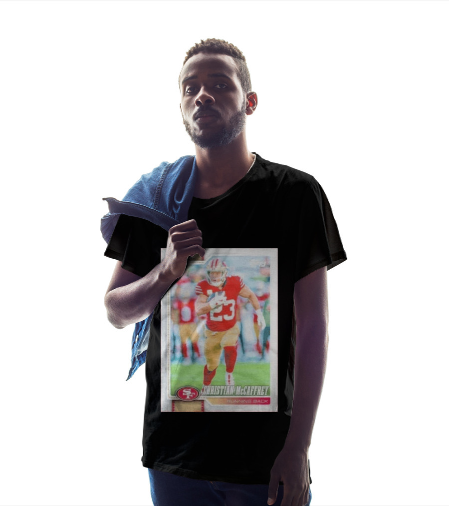 Christian McCaffrey SF 49ers Running Back No 23 NFL Player Card T-Shirt