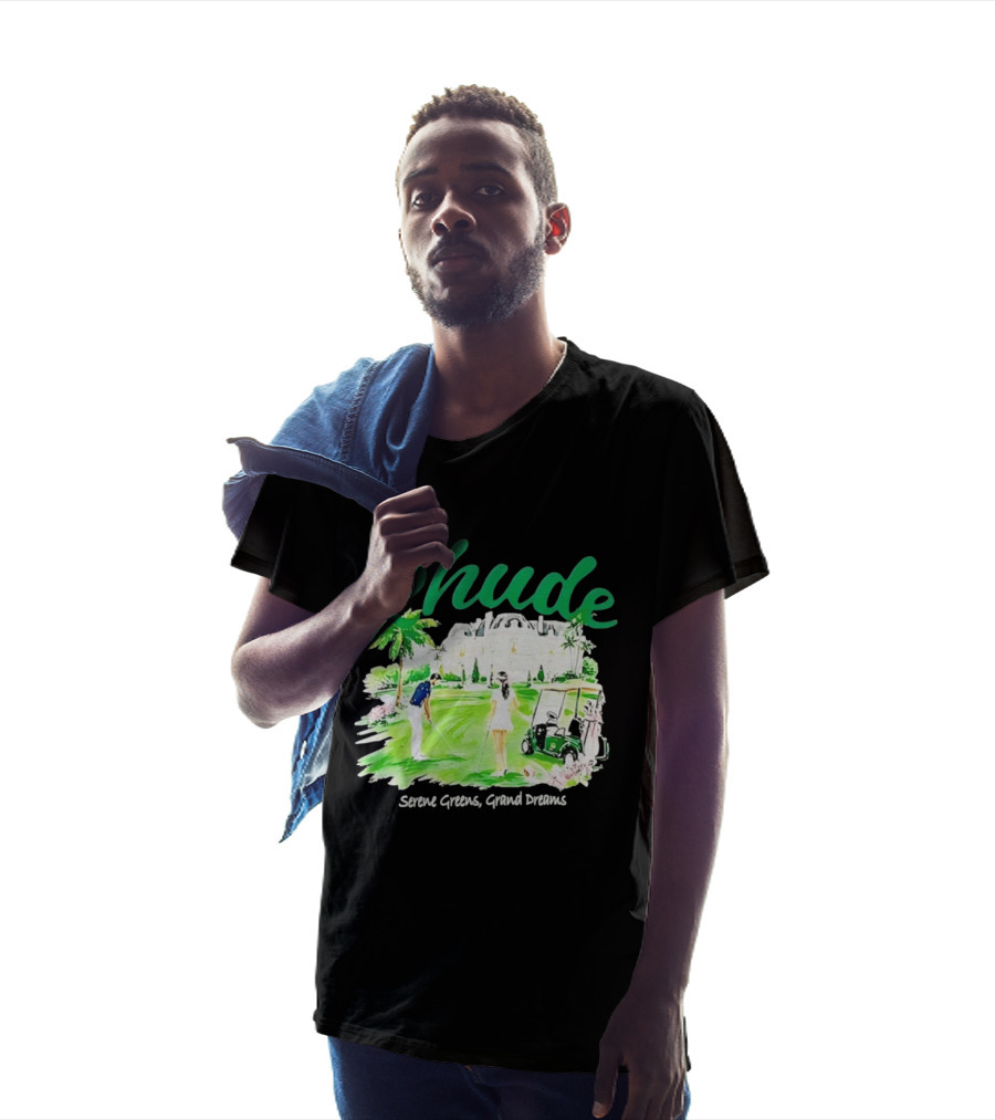 Rhude Serene Greens Grand Dreams Golf Scene Classic Polo Players And Golf Cart Mansion T-Shirt