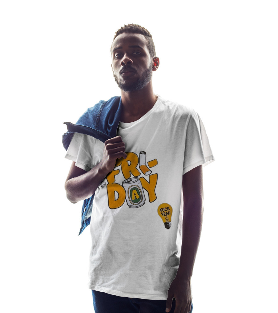 Beer Can Friday Vibes Light Bulb Fuck Yeah Weekend T-Shirt