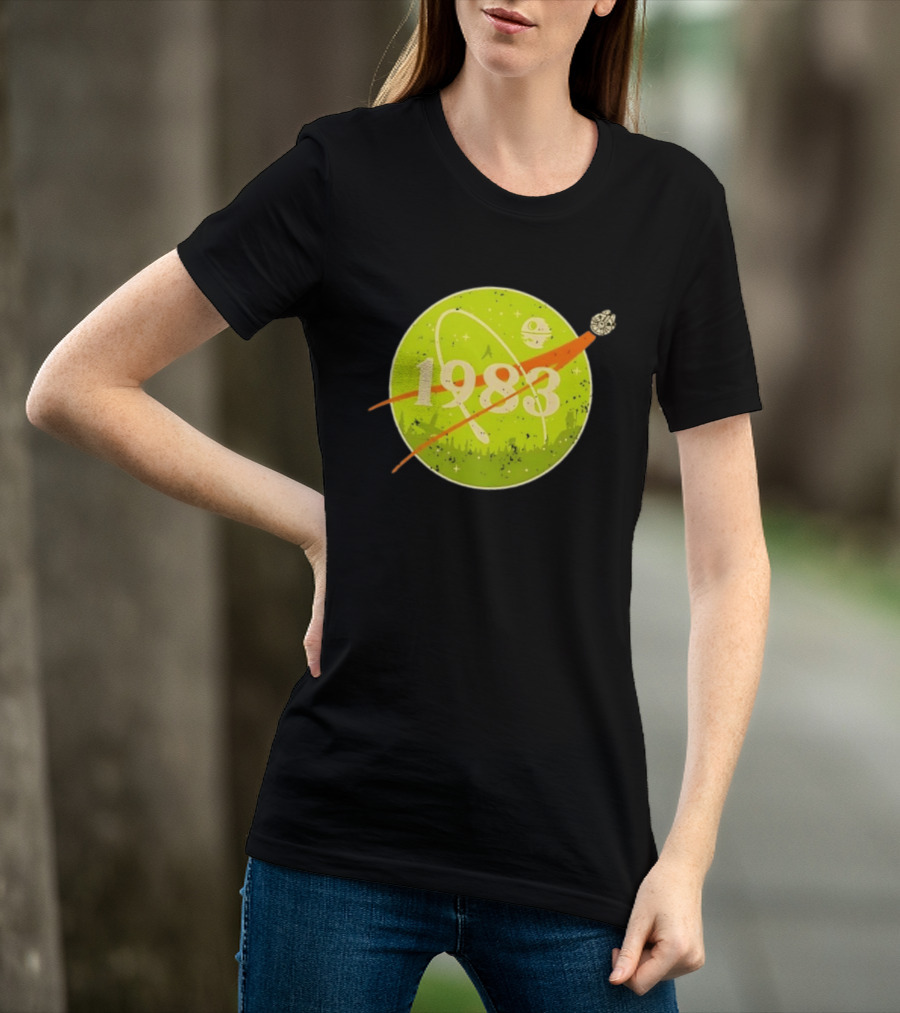 1983 Star Wars Endor Mission Distressed NASA Style Spaceship Moon T-Shirt