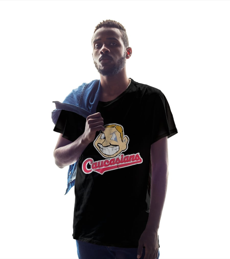 Caucasians Distressed Satire Grinning T-Shirt