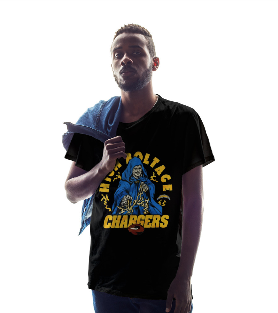 Los Angeles Chargers High Voltage Emperor Palpatine Casting Lightning Bolts T-Shirt