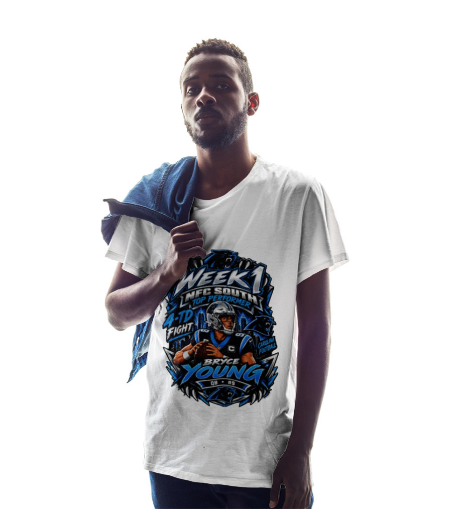 Week 1 NFC South Top Performer Bryce Young 4 TD Fight Carolina Football T-Shirt