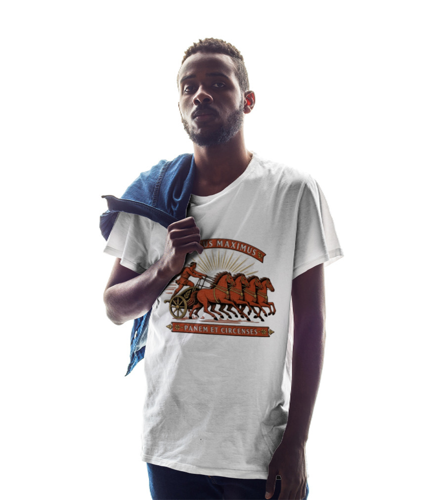 Circus Maximus Panem Et Circenses Roman Charioteer Racing Four Horses T-Shirt