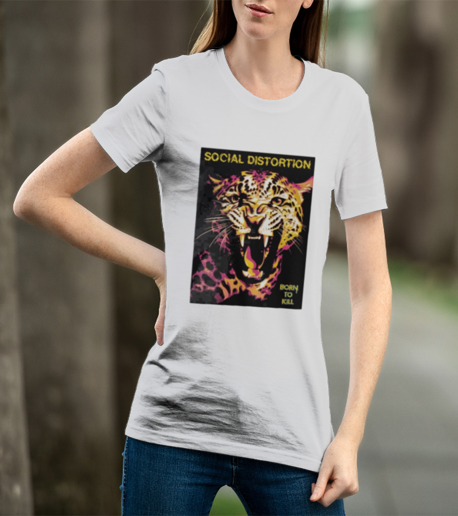 Social Distortion Snarling Leopard Born To Kill T-Shirt