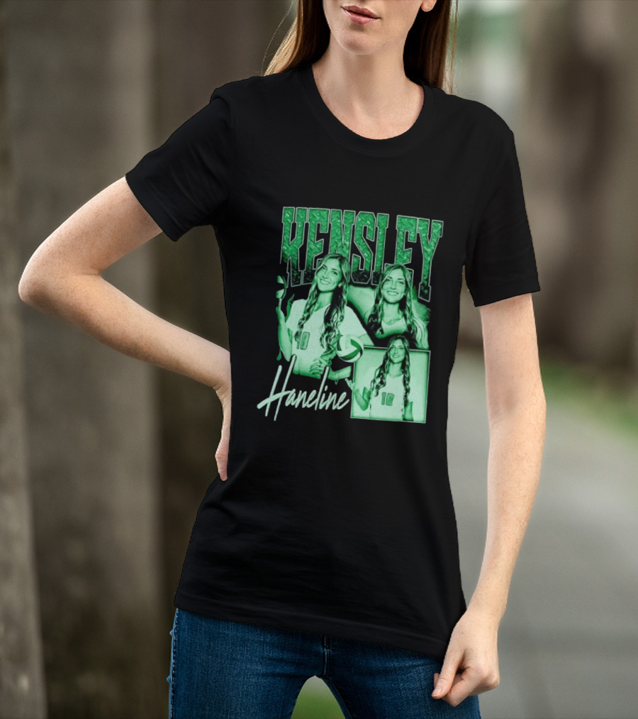 Kensley Haneline 18 Volleyball Player Green Collage T-Shirt